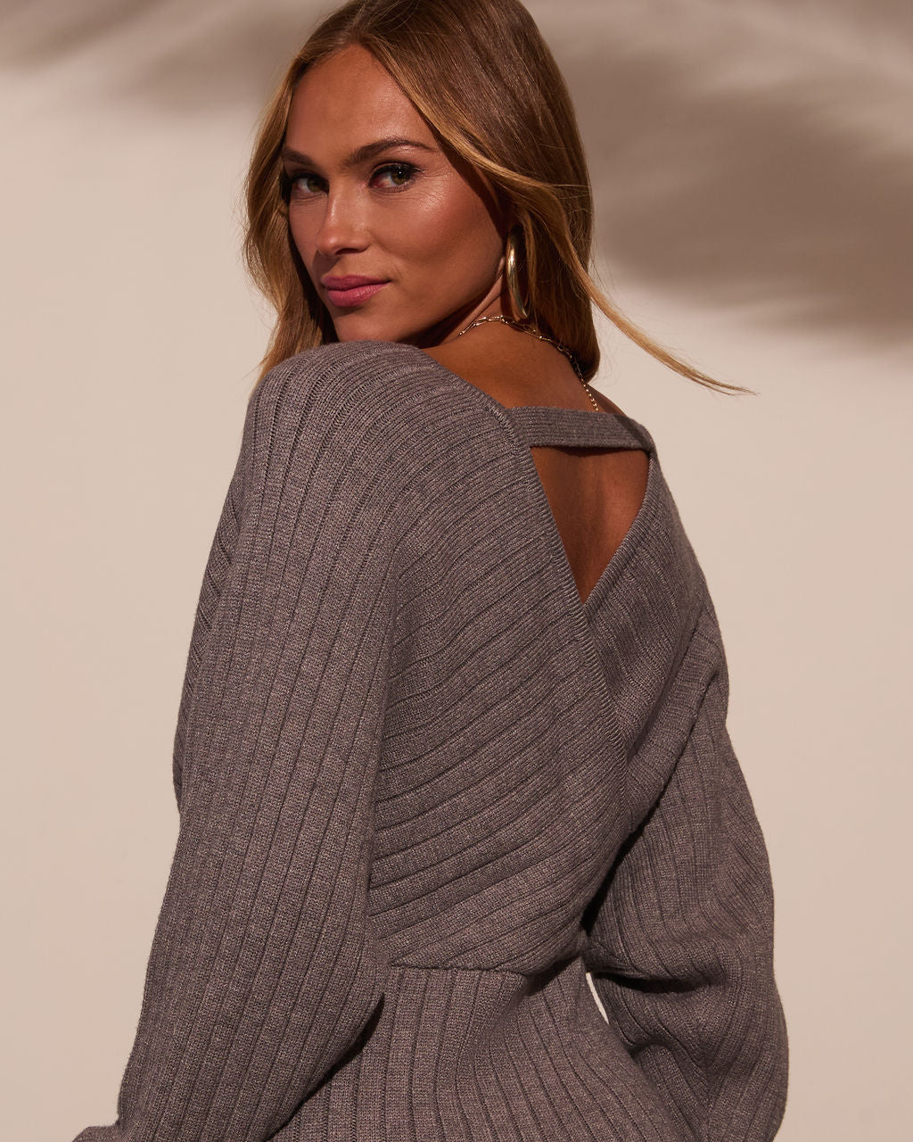 October Skies Bodycon Sweater Dress-Vogue Logic