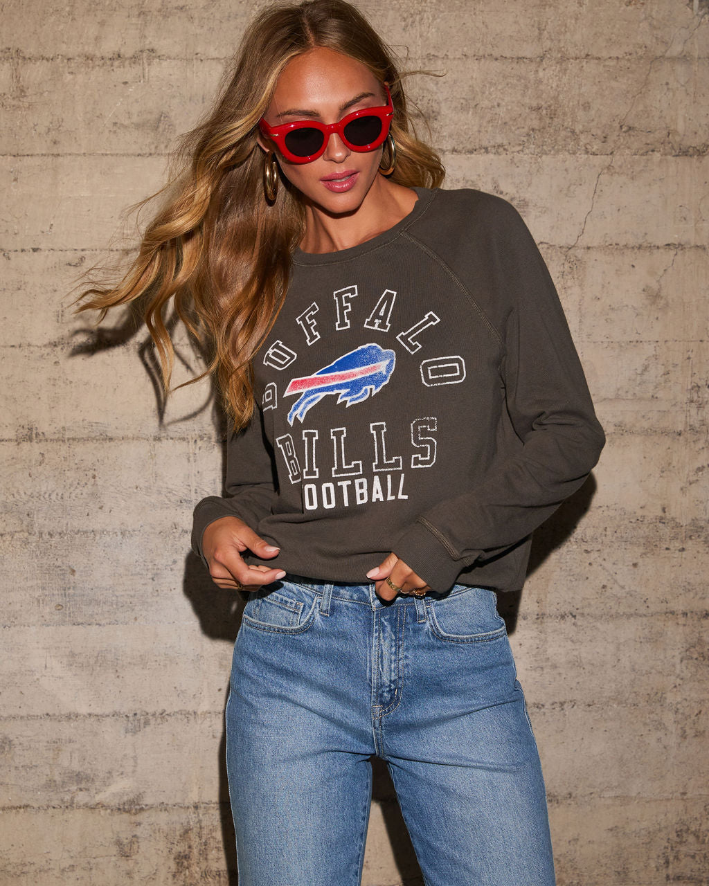 Buffalo Bills Long Sleeve Graphic Top-Vogue Logic
