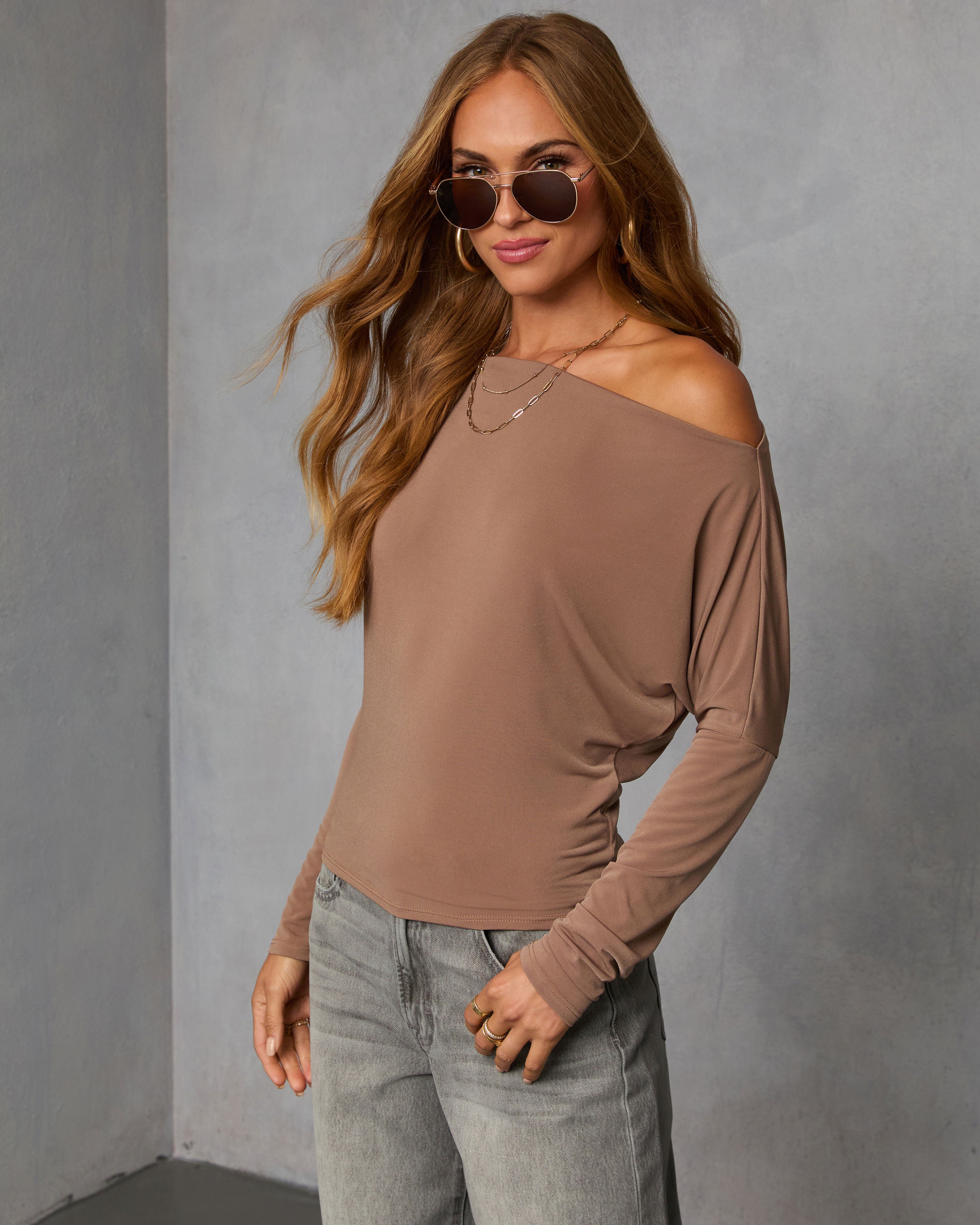 A Wow Moment Asymmetrical Long Sleeve Top-Vogue Logic