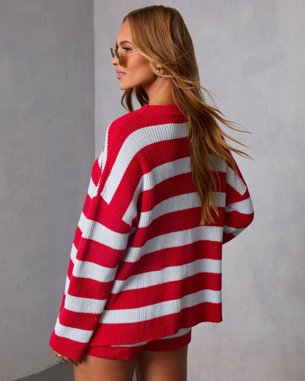 Galilea Striped Long Sleeve Sweater-Vogue Logic