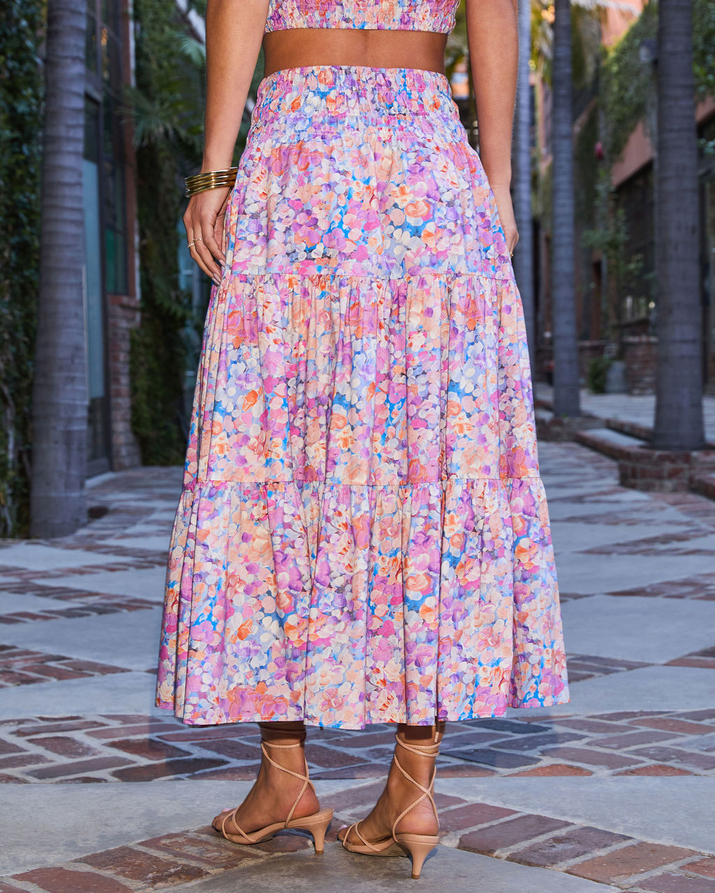 Angie Floral Midi Skirt-Vogue Logic