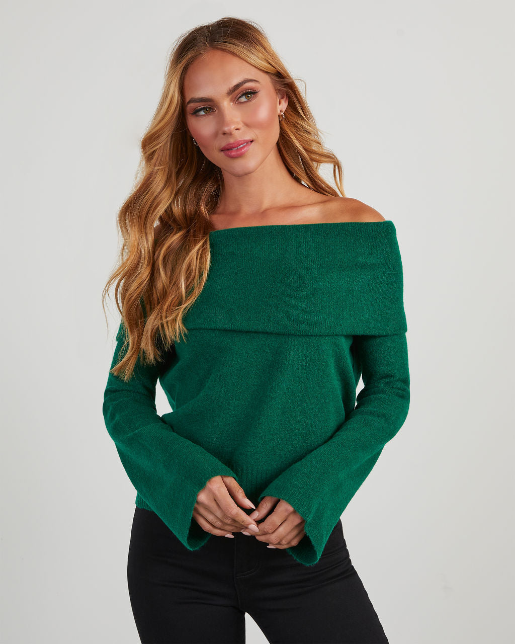 Dreamworld Off The Shoulder Pullover Sweater-Vogue Logic