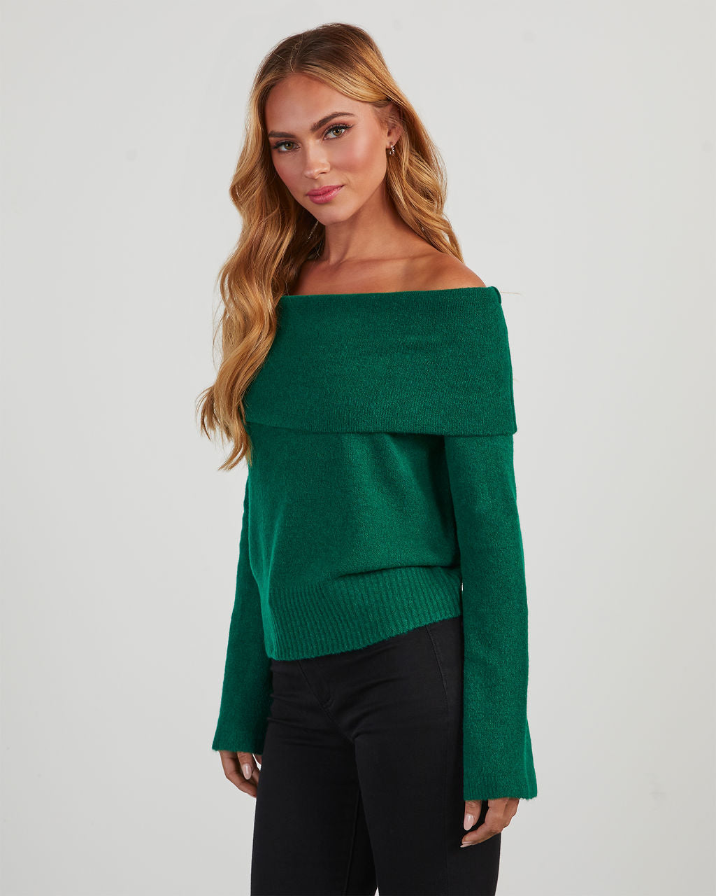 Dreamworld Off The Shoulder Pullover Sweater-Vogue Logic