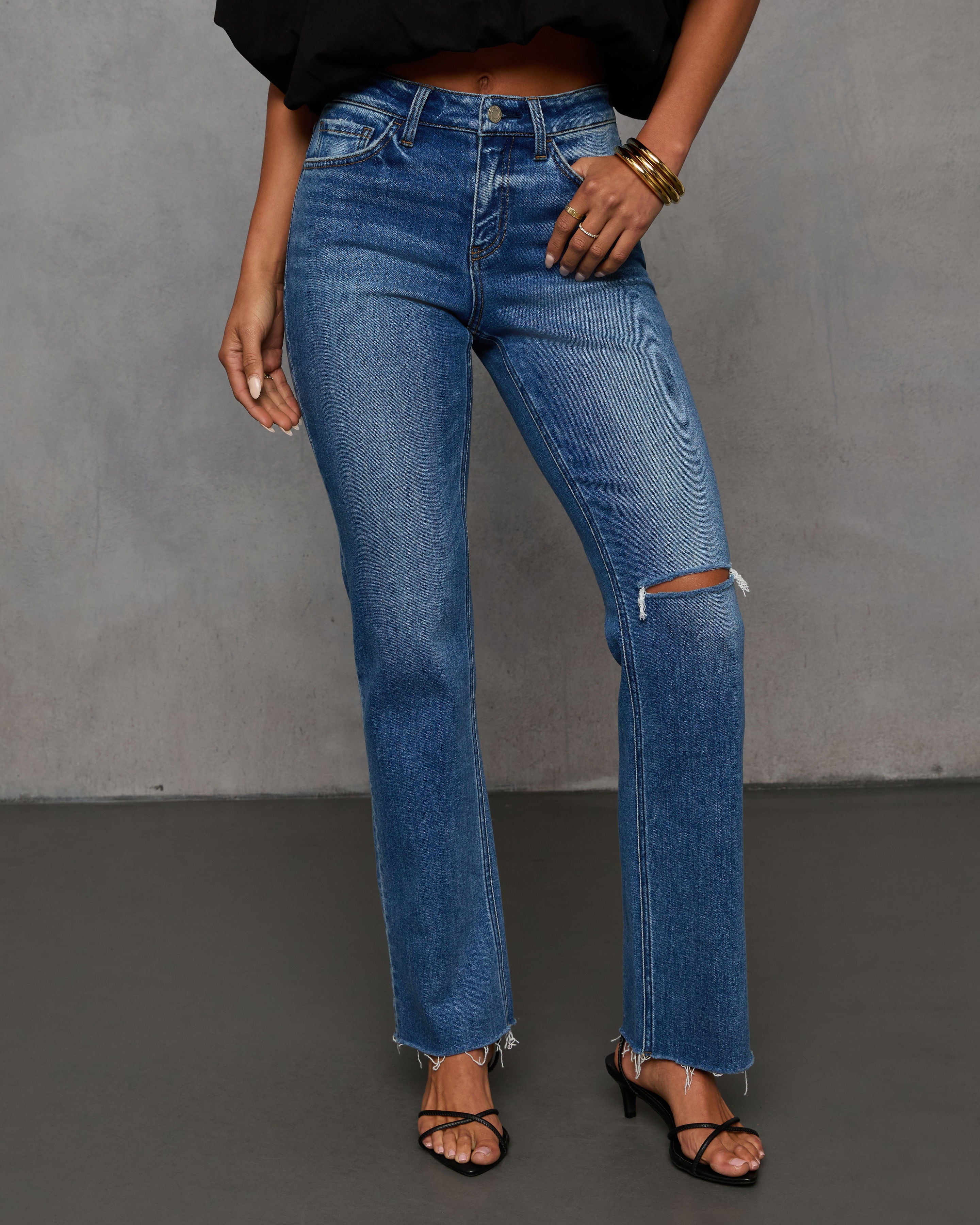 Elodiena Super Stretch Distressed Skinny Jeans-Vogue Logic