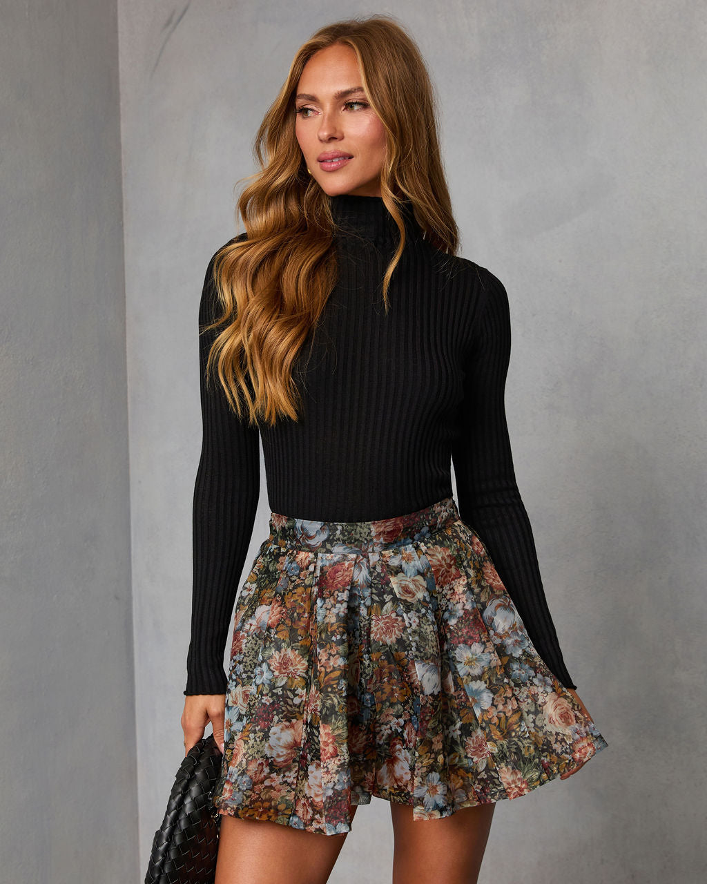 Kenlie Ribbed Turtleneck Top-Vogue Logic