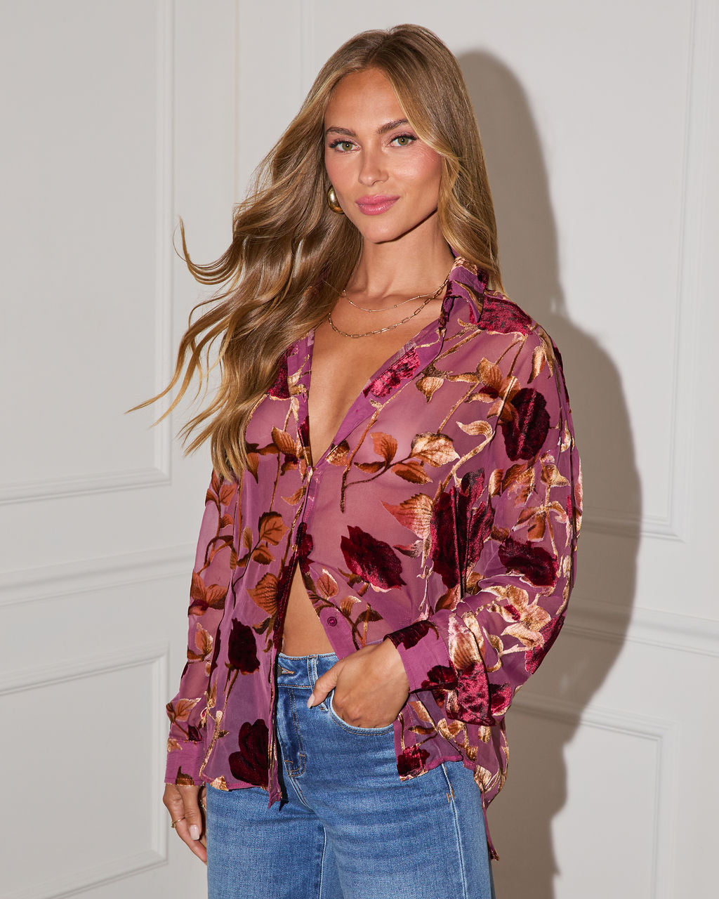 Britlen Button Down Blouse-Vogue Logic