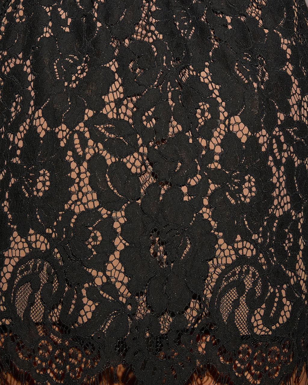 Joyful Bond Belted Lace Mini Dress-Vogue Logic