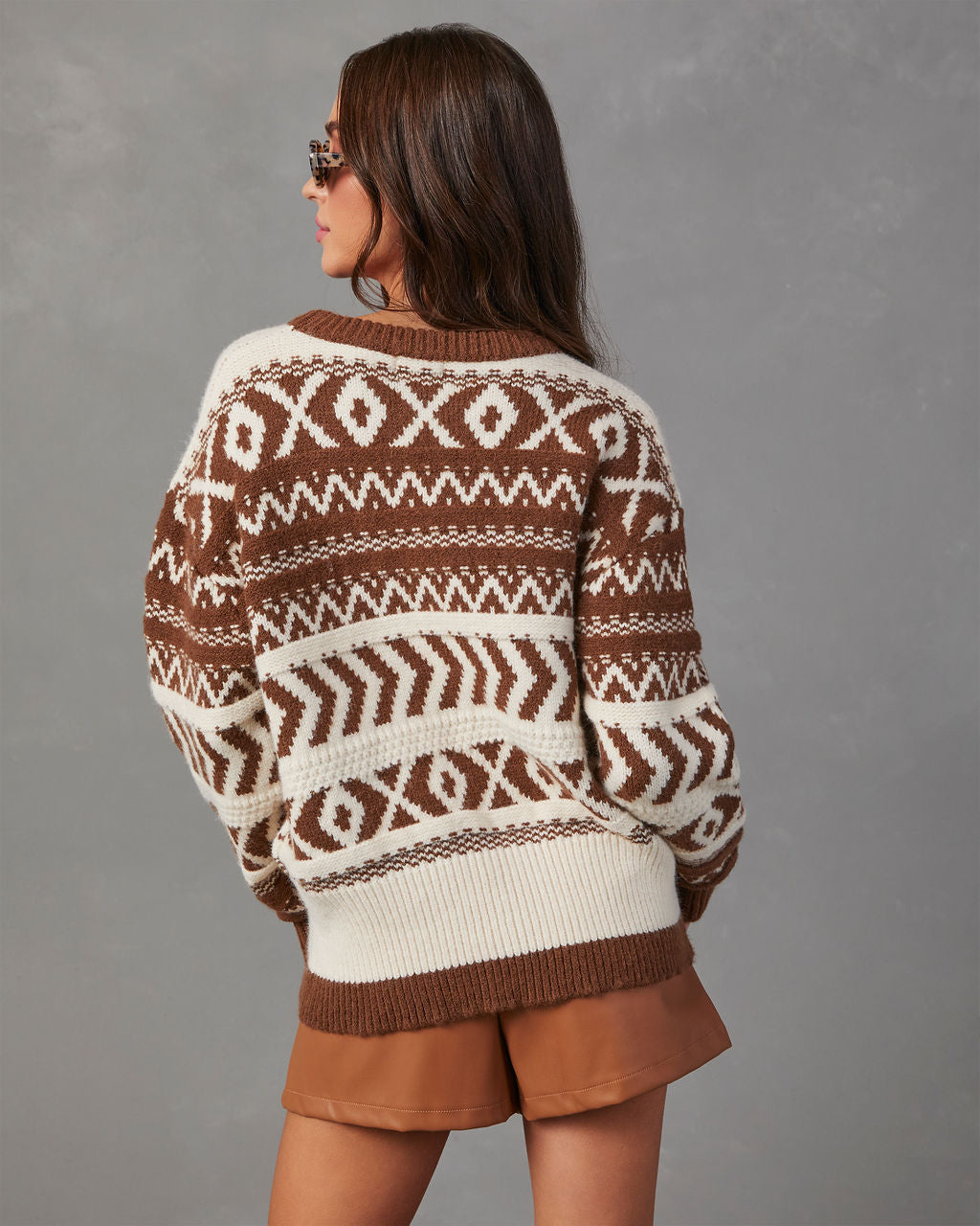 Dean Abstract Print Pullover Sweater-Vogue Logic