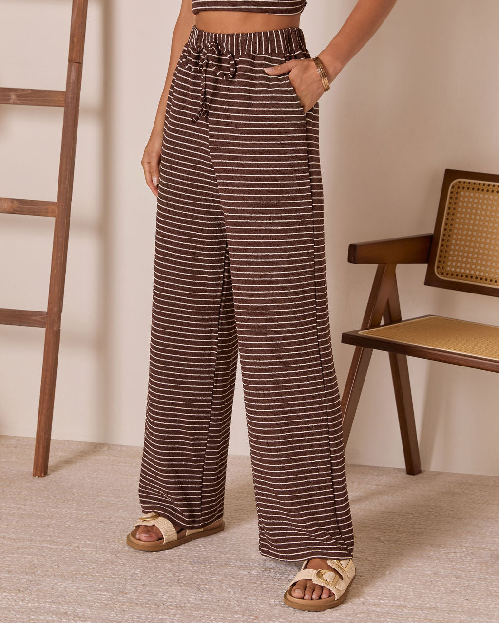 Josefina Striped Drawstring Pants-Vogue Logic
