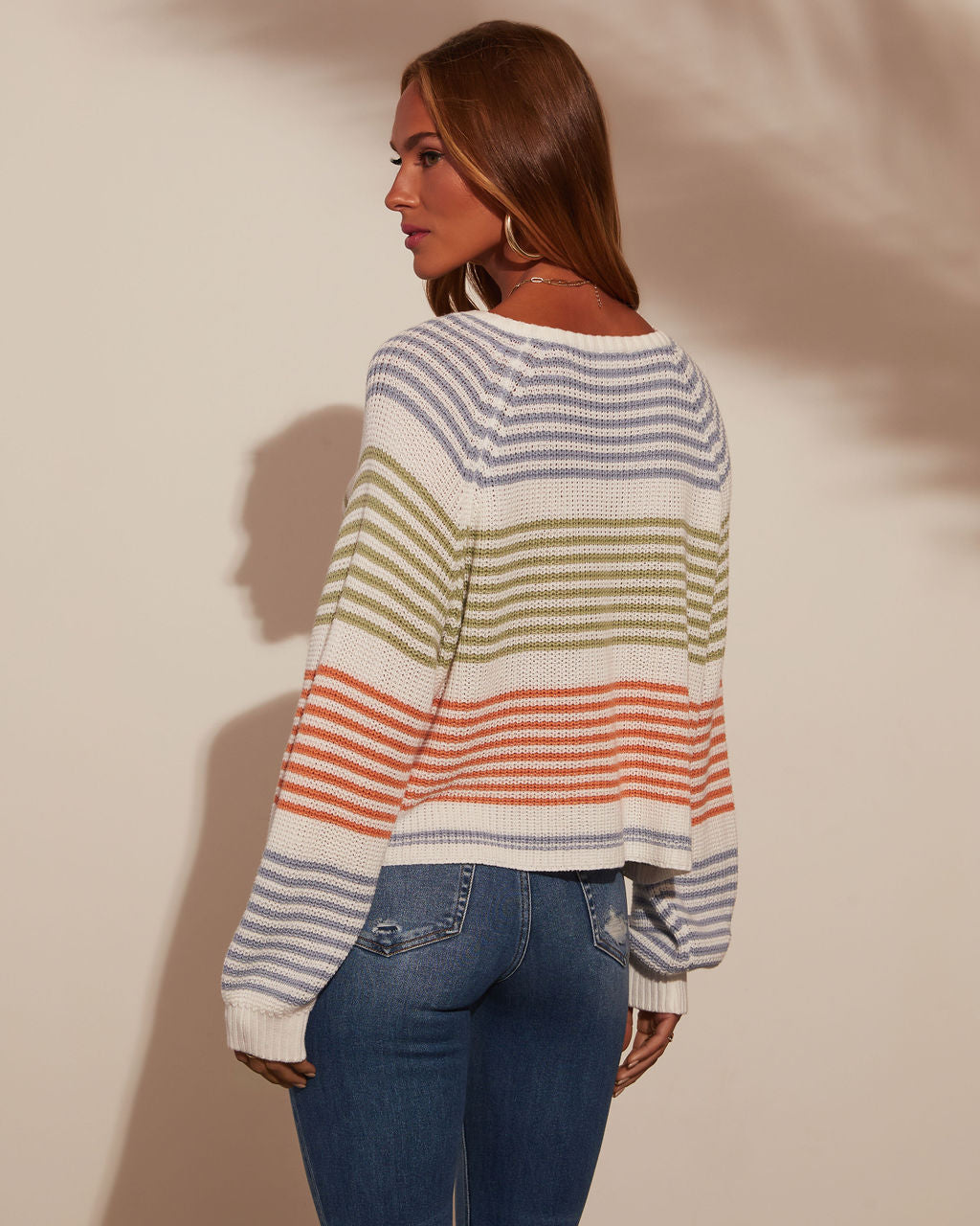 Yara Striped Oversized Pullover Sweater-Vogue Logic