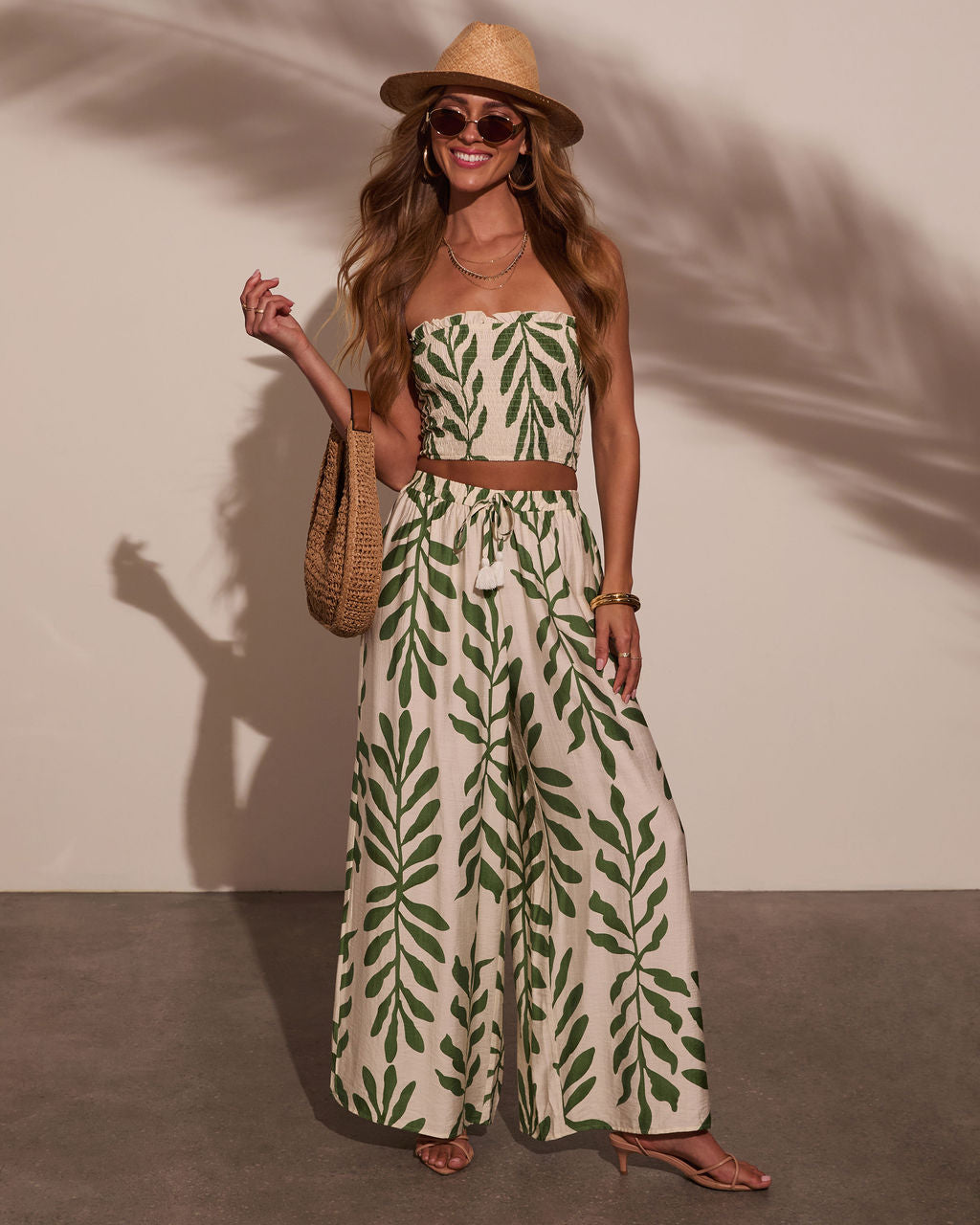 Sol Escape Tropical Smocked Top-Vogue Logic