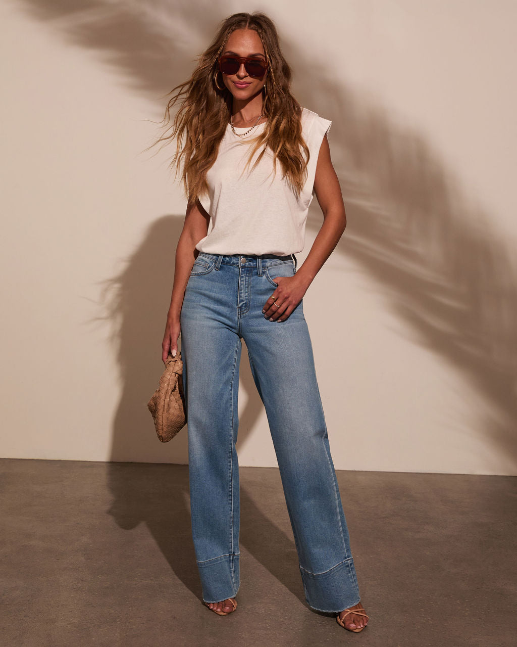Lauren Super Stretch High Rise Wide Leg Jeans-Vogue Logic