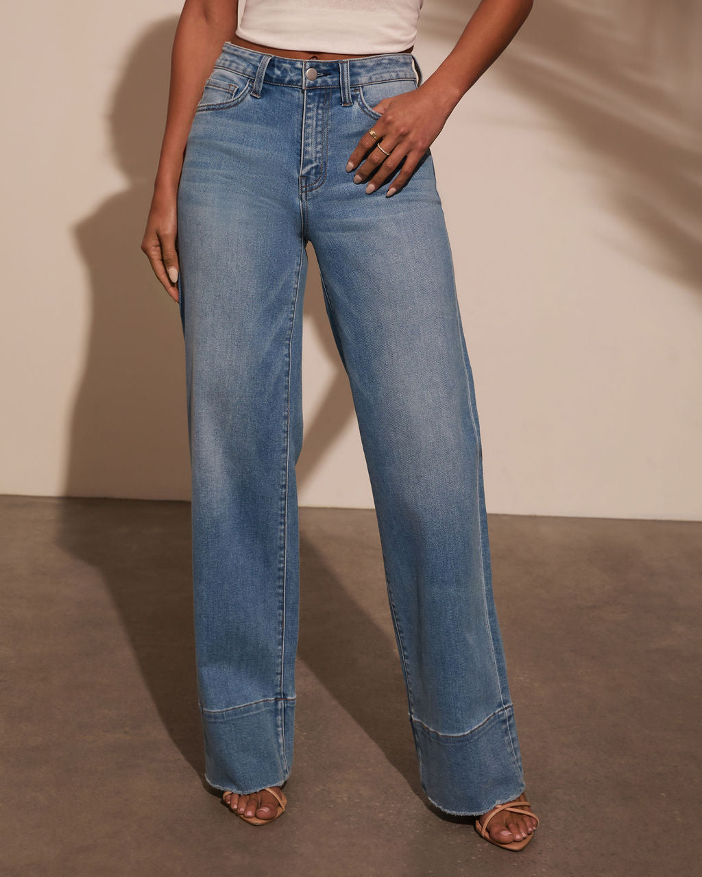 Lauren Super Stretch High Rise Wide Leg Jeans-Vogue Logic