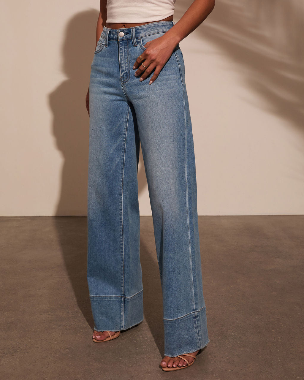 Lauren Super Stretch High Rise Wide Leg Jeans-Vogue Logic