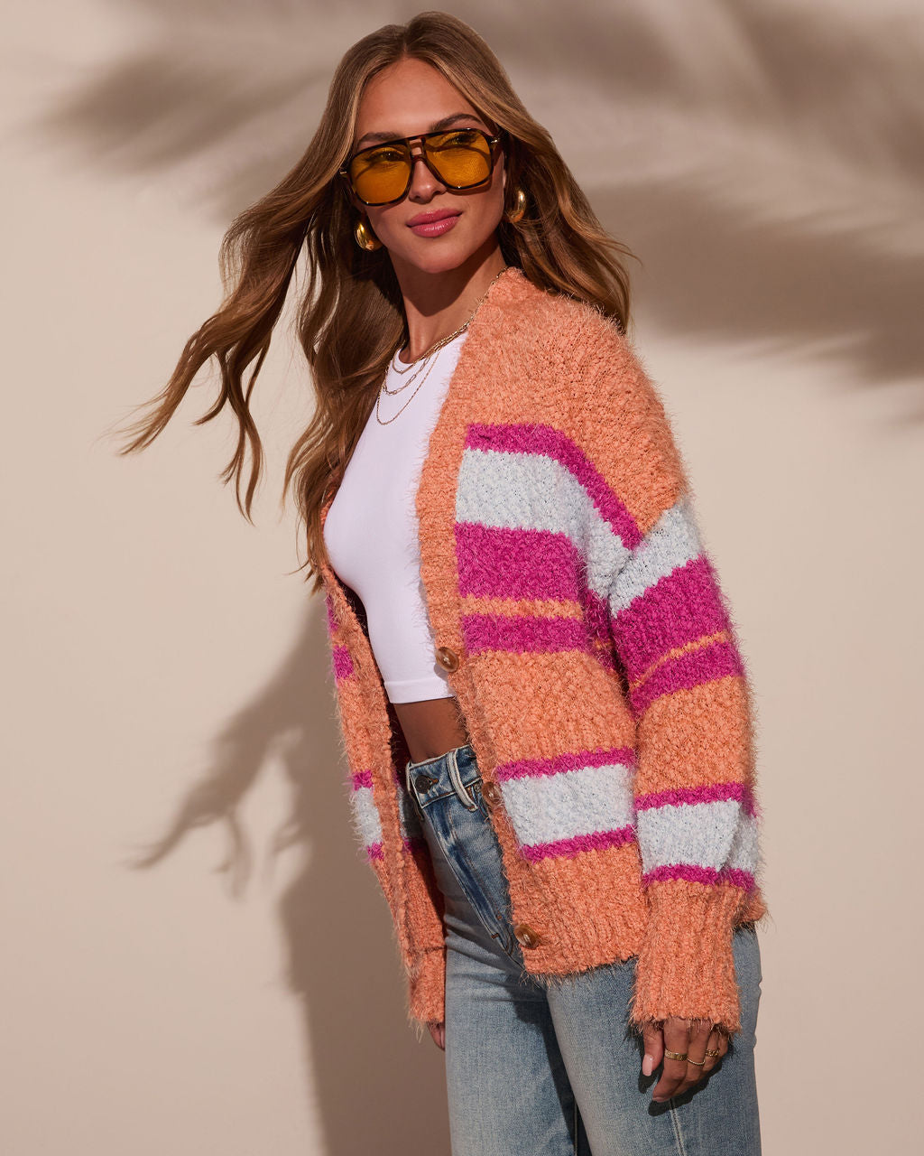 Anizo Striped Cardigan-Vogue Logic