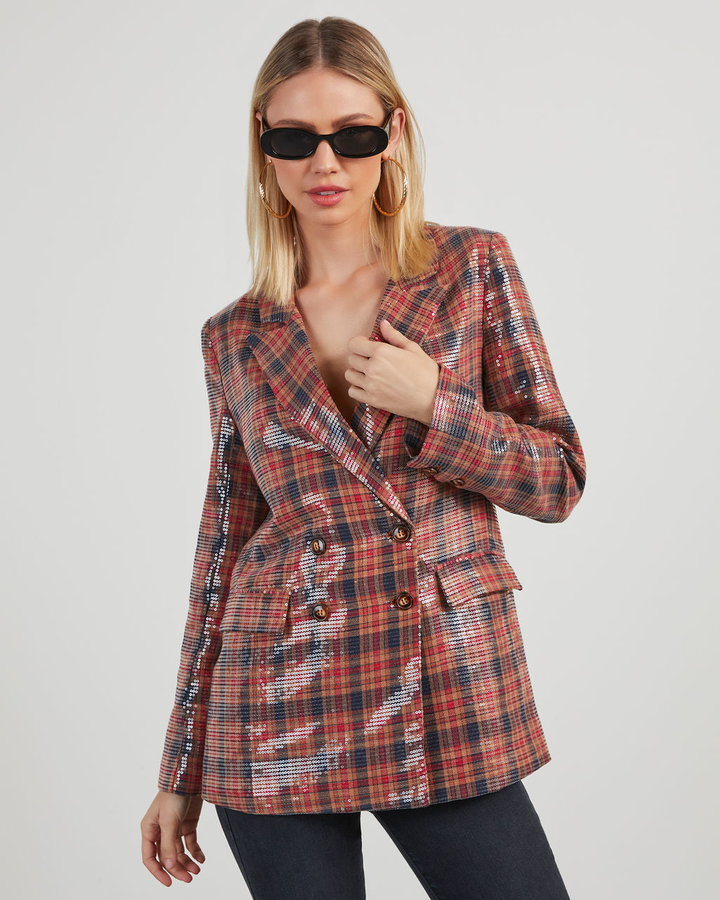 Noelia Plaid Blazer-Vogue Logic