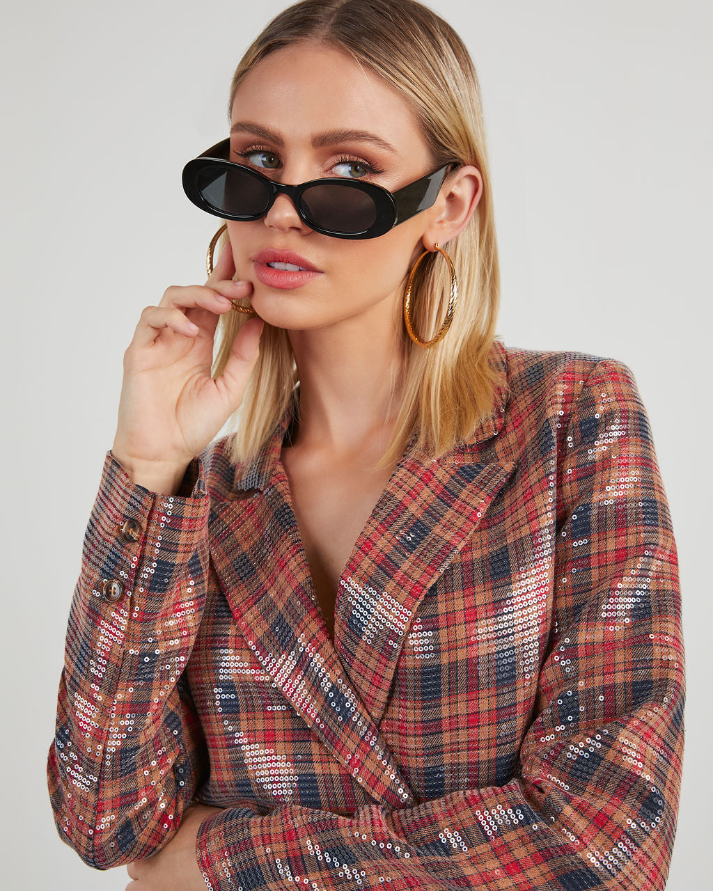 Noelia Plaid Blazer-Vogue Logic
