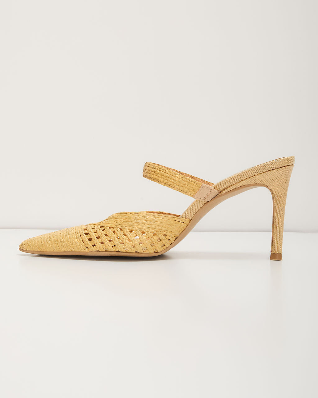 Kaline Raffia Pointed Toe Mules-Vogue Logic