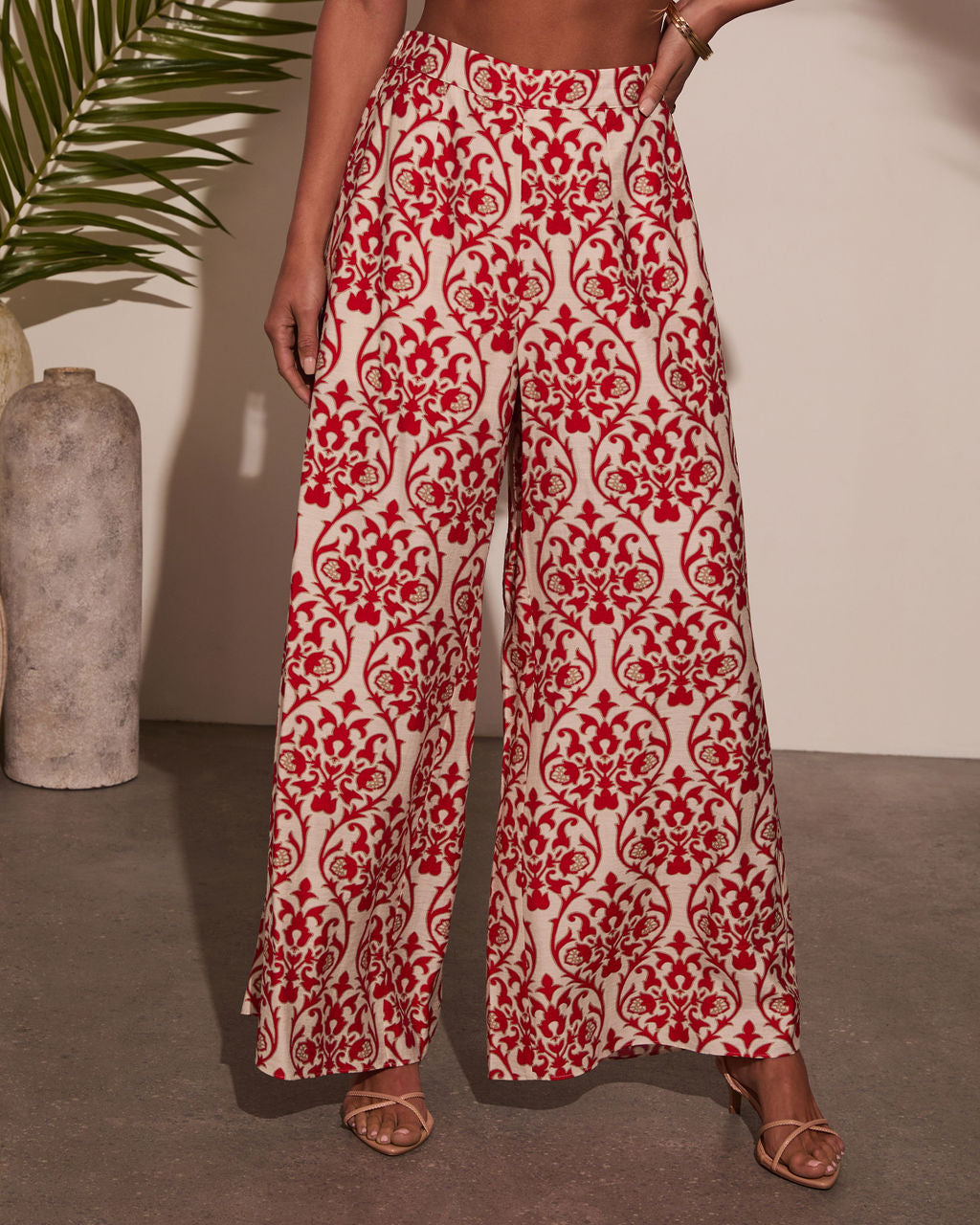 Deep Trance Abstract Wide Leg Pants-Vogue Logic