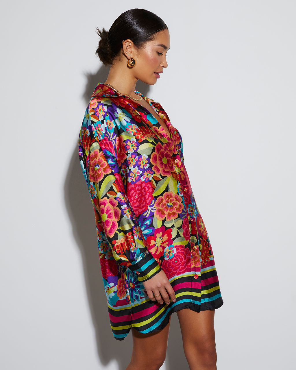 Coveted Button Down Shirt Dress-Vogue Logic