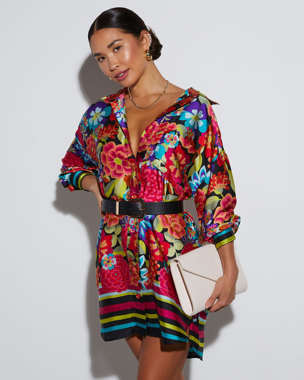 Coveted Button Down Shirt Dress-Vogue Logic