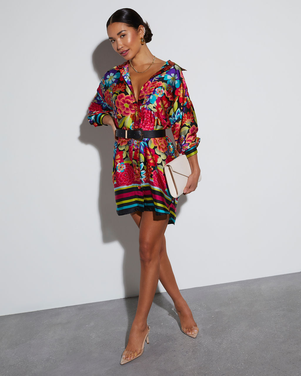 Coveted Button Down Shirt Dress-Vogue Logic