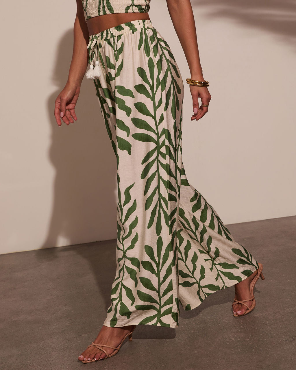 Sol Escape Tropical Drawstring Pants-Vogue Logic