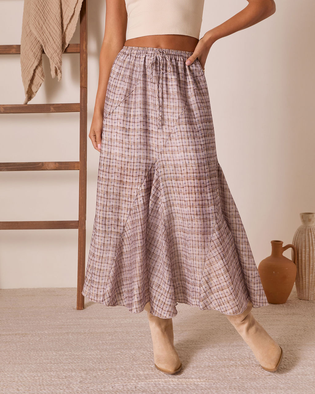 Range Romance Drawstring Maxi Skirt-Vogue Logic