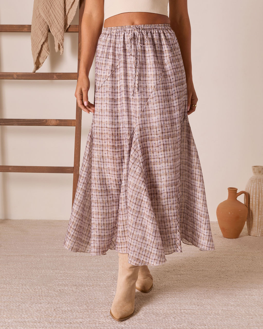Range Romance Drawstring Maxi Skirt-Vogue Logic