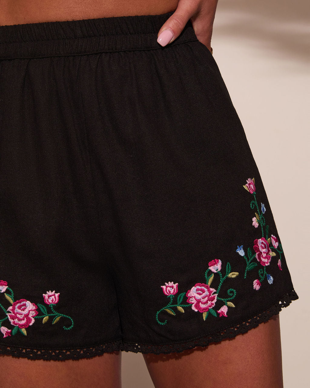 Weekend Whim Floral High Rise Shorts-Vogue Logic
