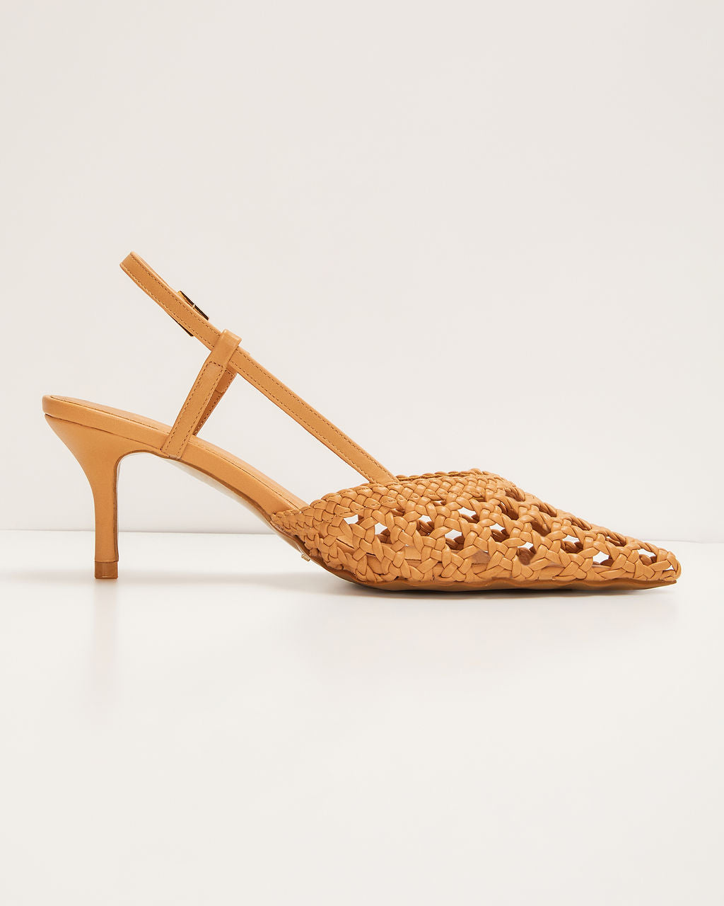 Mira Woven Pointed Toe Slingback Pumps-Vogue Logic