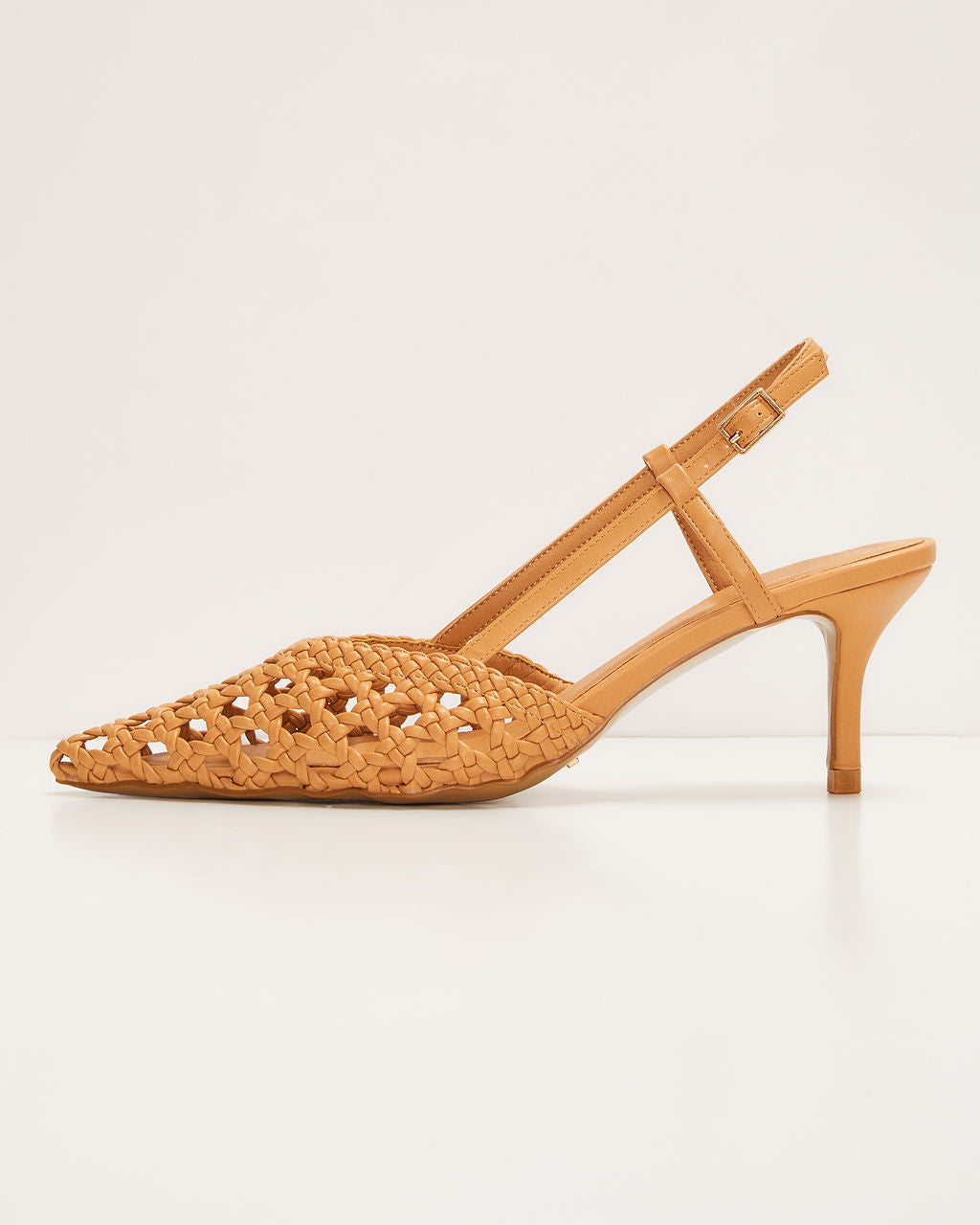 Mira Woven Pointed Toe Slingback Pumps-Vogue Logic