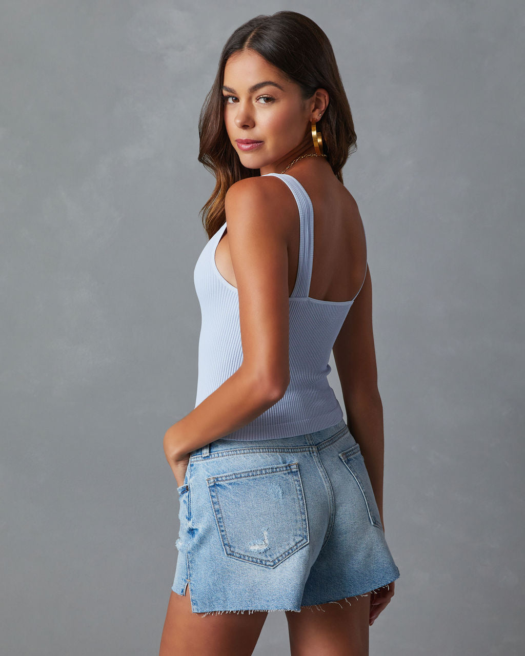 Remington Ribbed Crop Tank-Vogue Logic