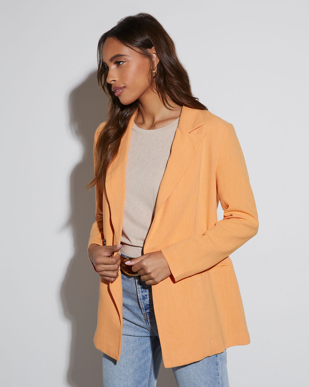 Confidence Double Breasted Linen Blazer-Vogue Logic