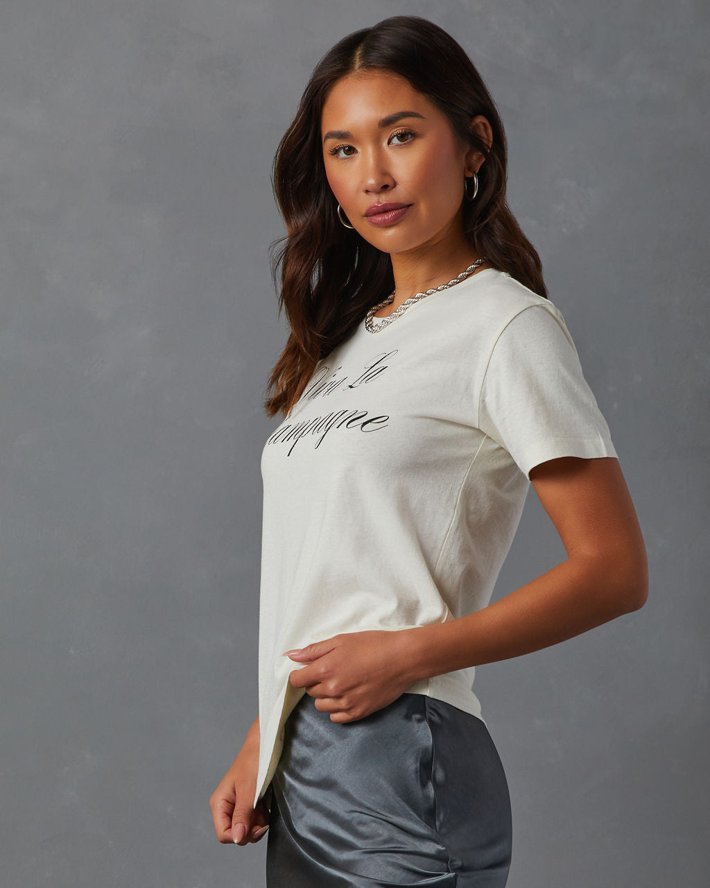 Viva La Champagne Graphic Tee-Vogue Logic