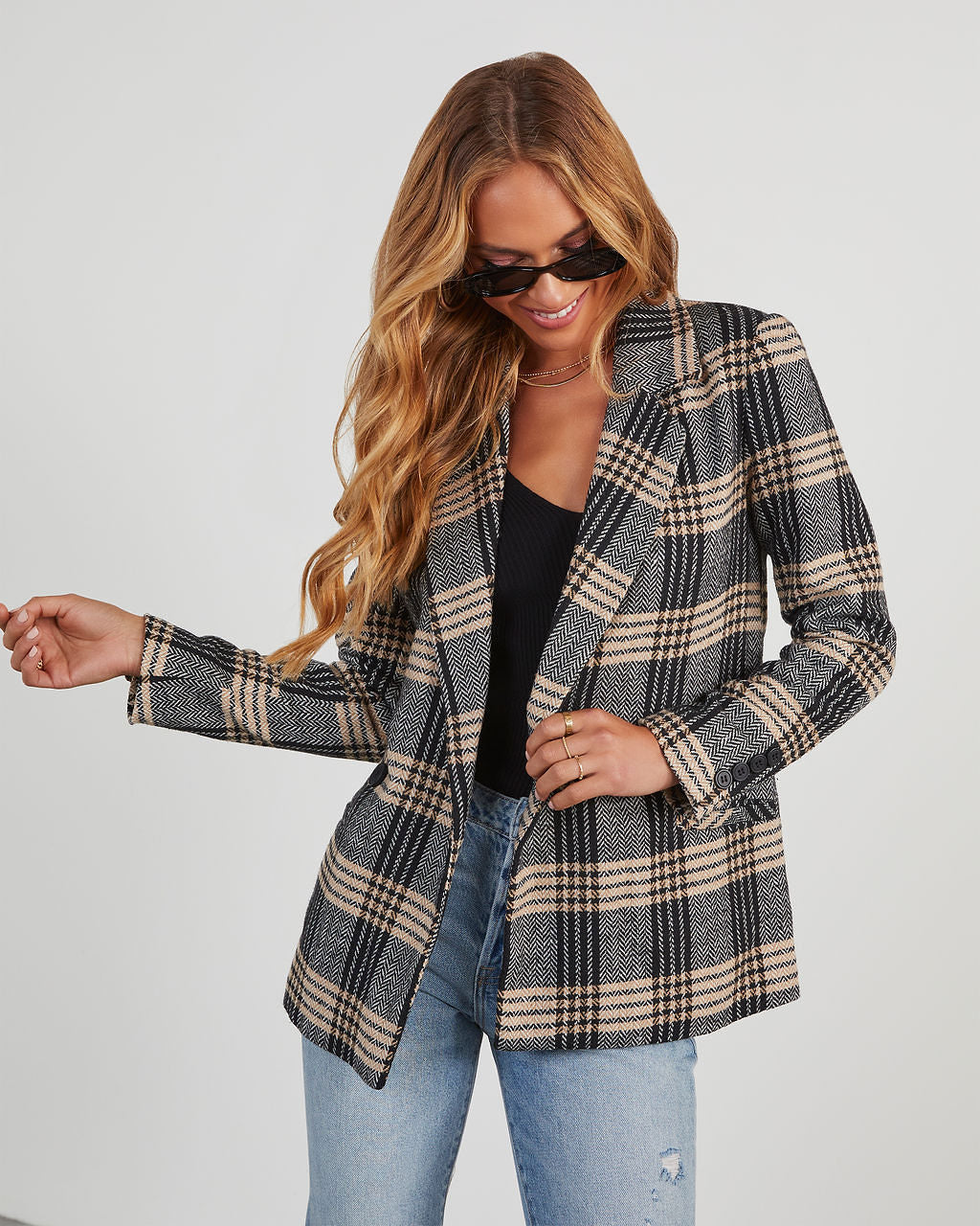 Dionne Plaid Blazer-Vogue Logic