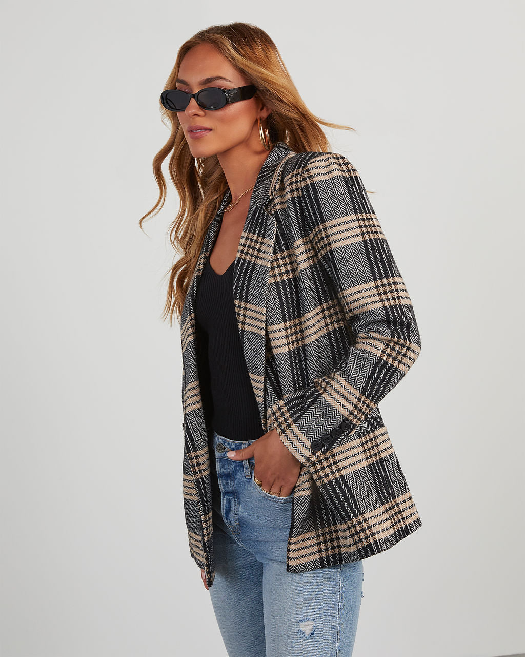 Dionne Plaid Blazer-Vogue Logic