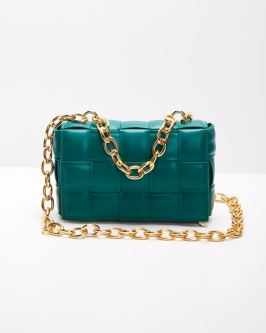 Desire Padded Woven Chain Handbag-Vogue Logic