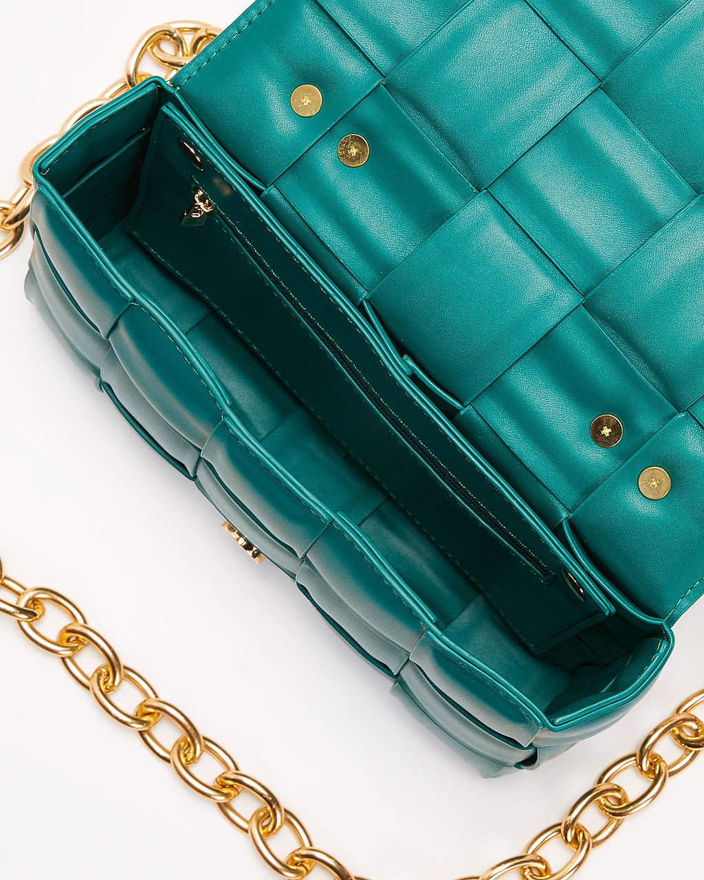 Desire Padded Woven Chain Handbag-Vogue Logic