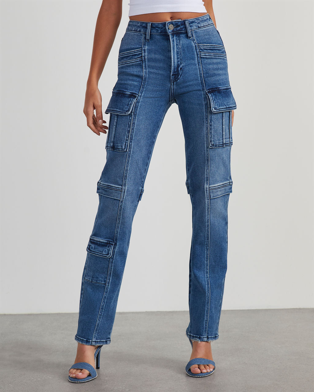 Zhaire Super Stretch High Rise Straight Jeans-Vogue Logic