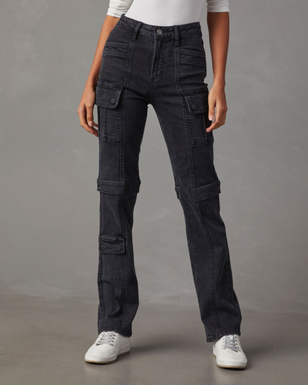 Zhaire Super Stretch High Rise Straight Jeans-Vogue Logic