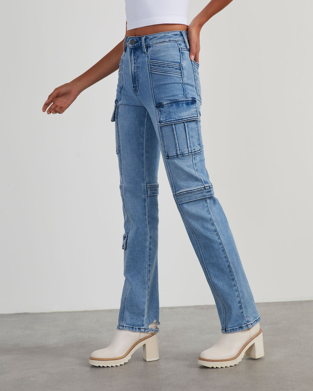 Zhaire Super Stretch High Rise Straight Jeans-Vogue Logic