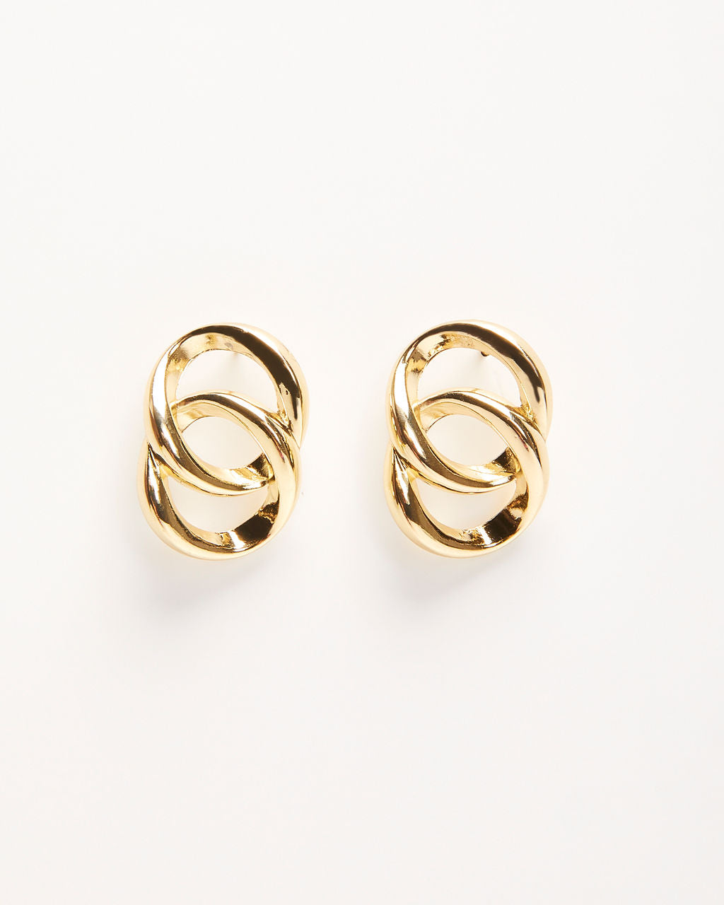 Cobra Linked Oval Stud Earrings-Vogue Logic
