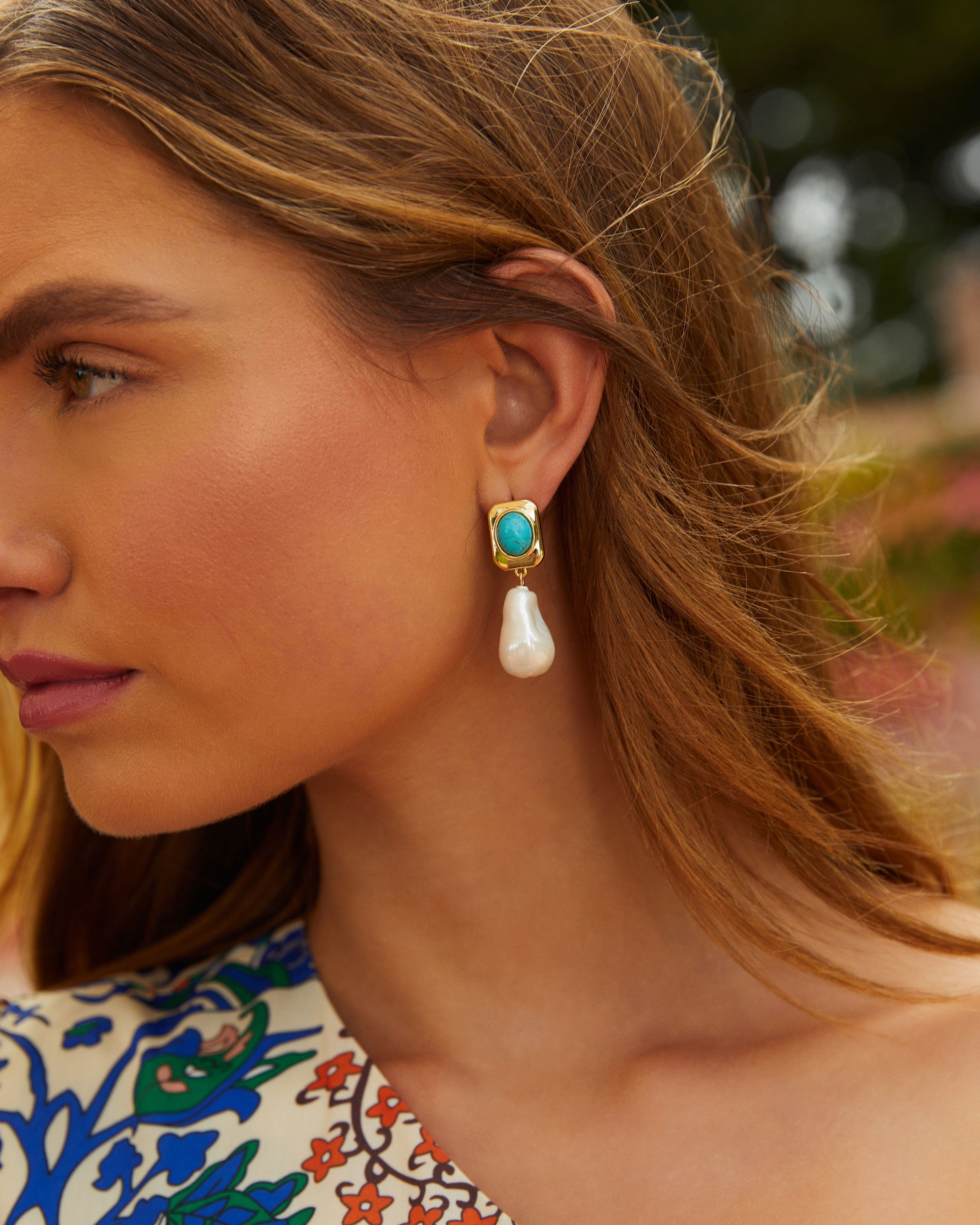 Tidal 18k Gold Plated Drop Earrings-Vogue Logic