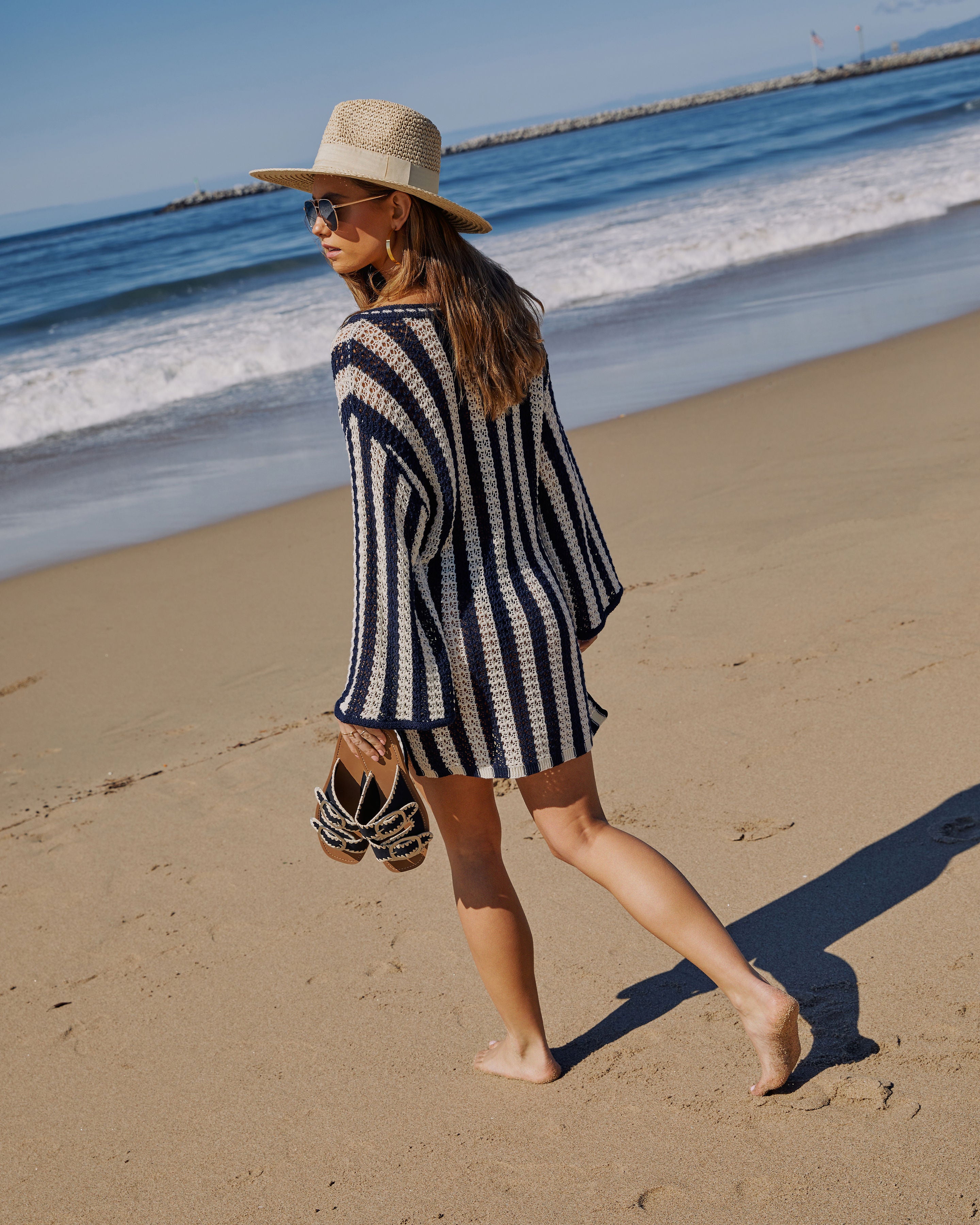 Montauk Striped Coverup Dress-Vogue Logic