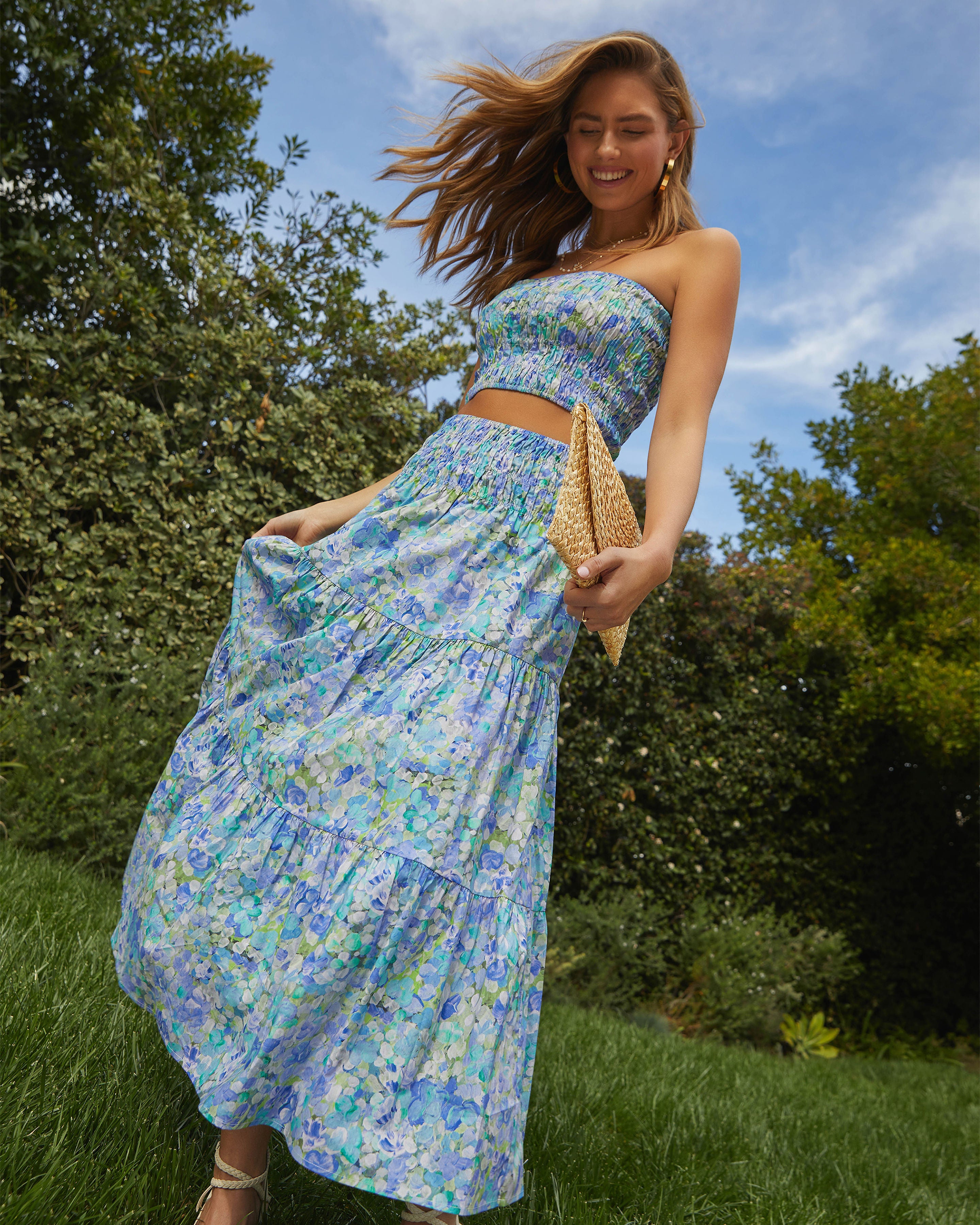 Angie Floral Cropped Tube Top-Vogue Logic