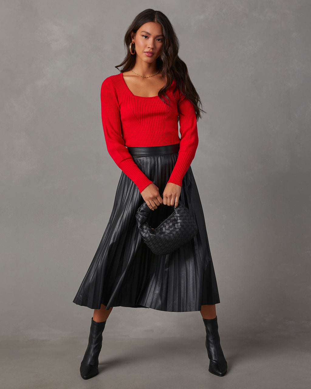 Keller Balloon Sleeve Ribbed Sweater-Vogue Logic