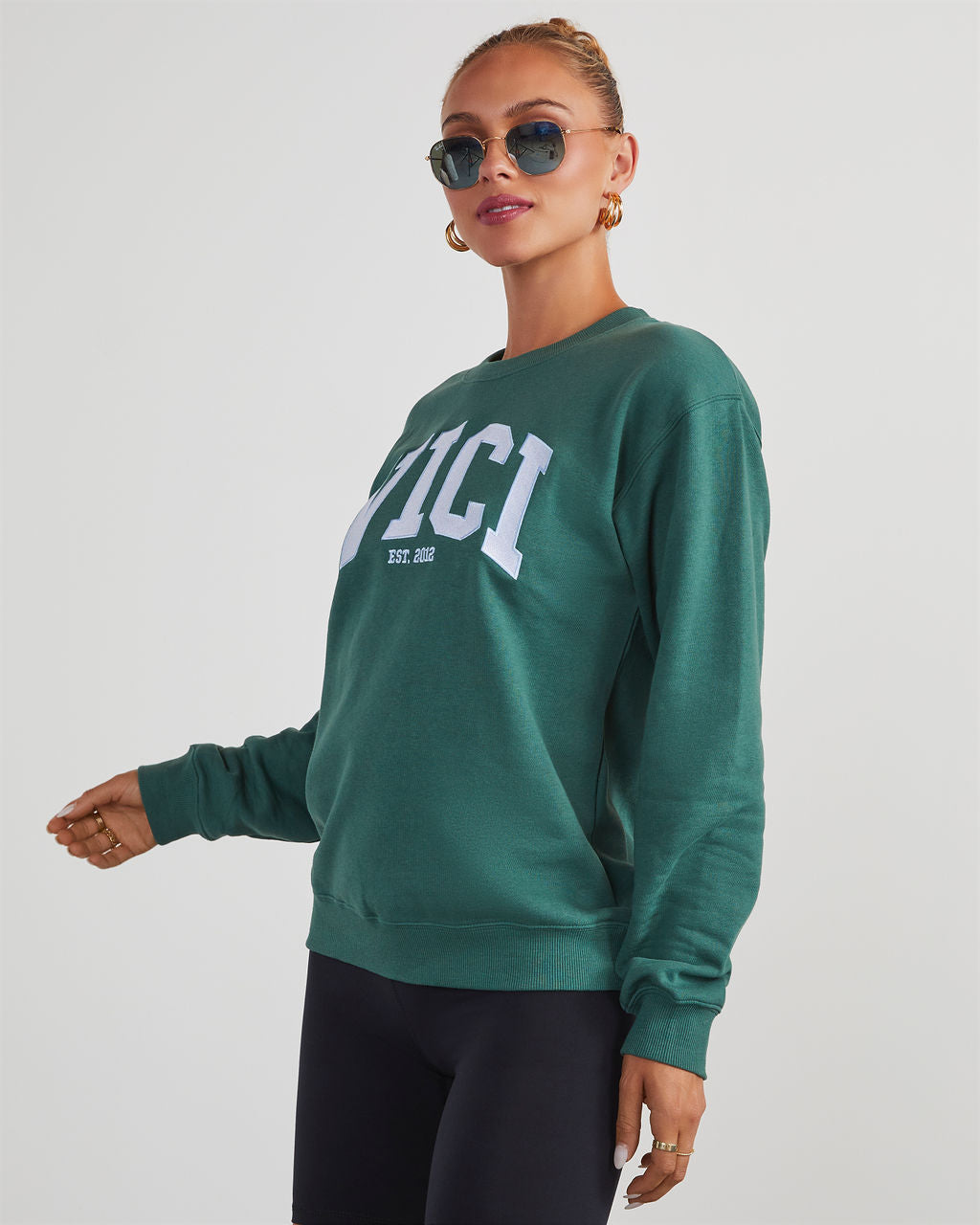 Vogue Logic Oversized Crew Neck Sweater-Vogue Logic