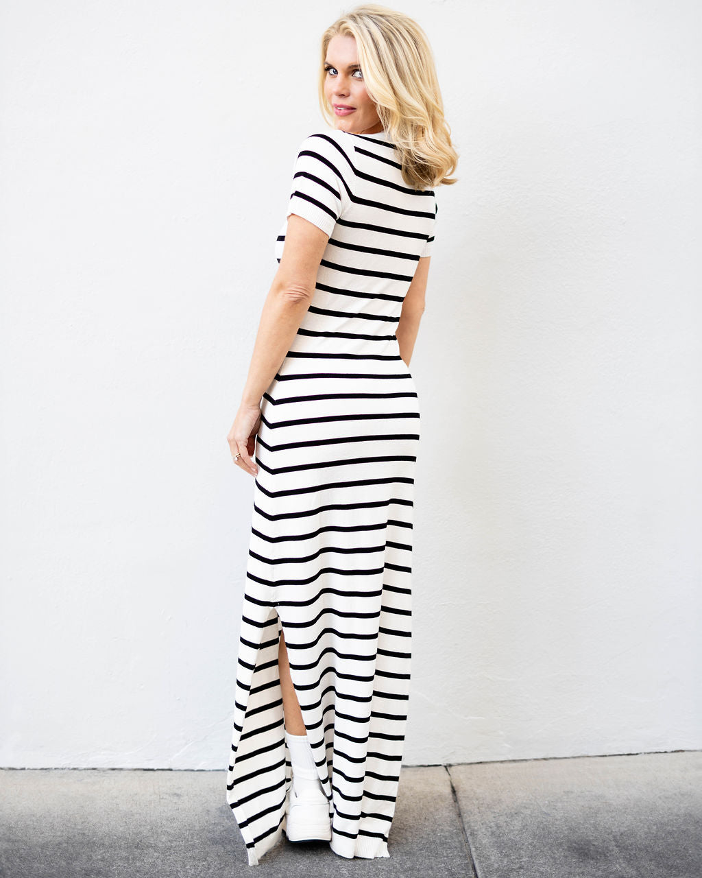 Essential Striped Maxi Dress-Vogue Logic