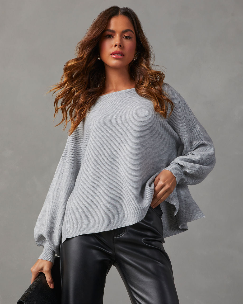 Mandie Oversized Knit Sweater-Vogue Logic